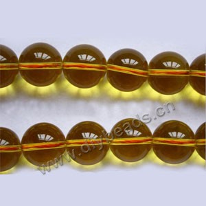 Bead, citrine (SYN),16mm round, A grade. Sold per 15-inch strand,approximately 25 beads . 