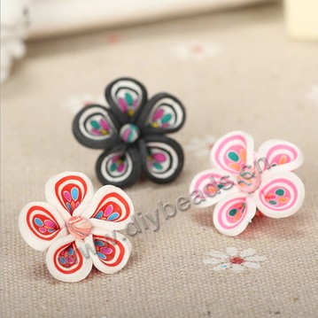 Bead, polymer clay,mixed color,20x10mm flower. Sold per pkg of 5.