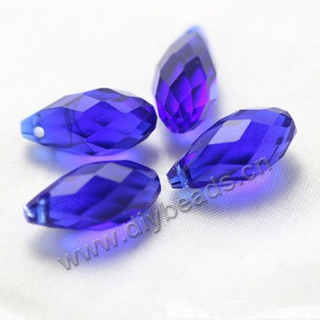 Bead, glass, dark blue, 20x10mm top-drilled faceted teardrop, diy beads, pendant, wholesale cheap,factory price. Sold per pkg of 5bags-(20pcs/bag).