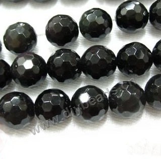 Bead, rainbow obsidian (natural), 16mm 128faceted round. Sold per 15-inch strand