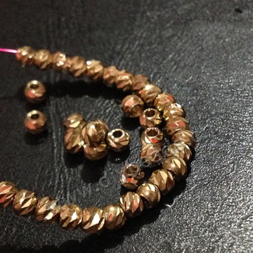 Bead,big-hole beads,faceted brass bead ,3*3 mm, Sold per pkg of 100ps