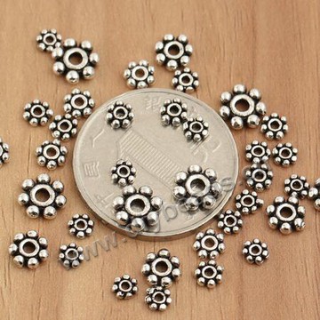 5mm 925 sterling silver large hole flower spacer beads,Sold per pkg of 50pcs