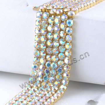 Glass beads,cystal rhinestone chain ,4mm , findings for making bags,garments,shoes DIY phone mini order 50 meters