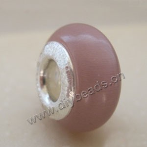 Bead,big-hole beads ,lavender,cat's eye glass and 925 silver grommets,8x14mm rondelle with 5mm hole,sold per pkg of 10ps