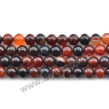 Bead,natural crazy agate,brown,smooth 6mm round,Sold per one strand.