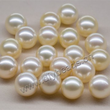 Pearl, south saltwater pearl(natural), glod,9-10mm round,loose beads, Sold per package of 1pcs