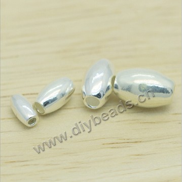 Bead, 925 sterling silver, 6mm,  olive shape silver beads  Sold per pkg of 1 bag-20 pieces.