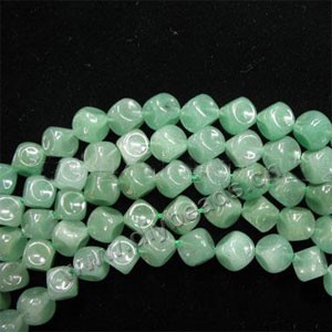Bead,  green aventurine (natural), 8x8mm dice. Sold per 16-inch(40cm) strand.