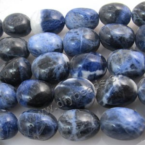 Bead, sodalite (natural), 8x12mm pebble. Sold per 16-inch strand.
