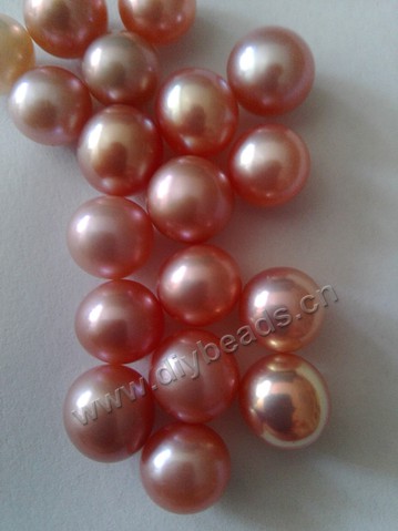 Pearl, cultured freshwater pearl AAA quality ,7--8mm  round. no hole , Sold by pcs , pink color 