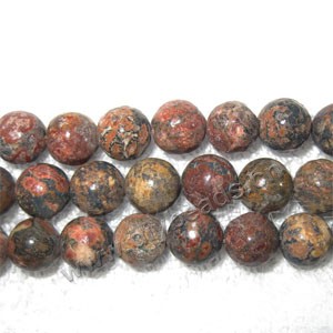 Bead, leopardskin jasper (natural), 10mm round. Sold per 16-inch strand.