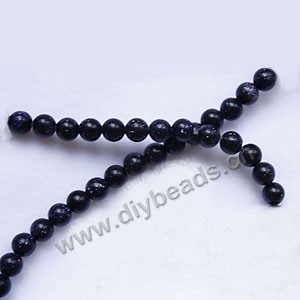 Bead, blue goldstone (manmade), 4mm round. Sold per 16-inch strand