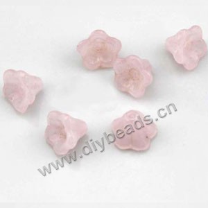 Glass beads,necklace charms,pink, 9x9mm flower cone,findings for making jewelry, mini order 40ps