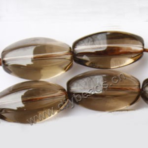 Bead, smoky quartz (heated/irradiated), 8x12mm barrel . Sold per 15-inch strand
