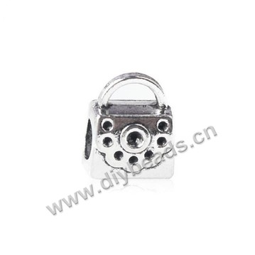 Bead,big-hole beads,zinc alloy,handbag shape,11*12mm,Sold per pkg of 100pcs