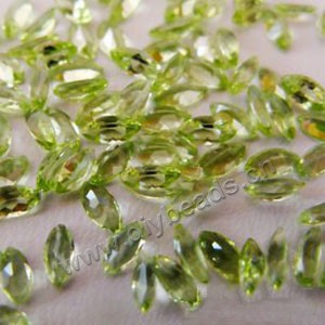 Gem, peridot (natural), 2x4mm faceted oval, A grade, Mohs hardness 6-1/2 to 7. Sold per pkg of 4.