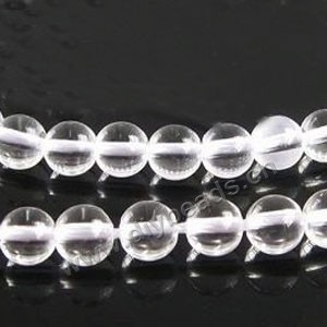 Bead,clear quartz crystal (natural), 12mm round. Sold per 16-inch strand