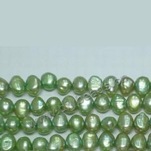 Pearl, cultured freshwater (dyed),fern green, 5-6mm flat-sided potato. Sold per 15.5-inch(39cm) strand
