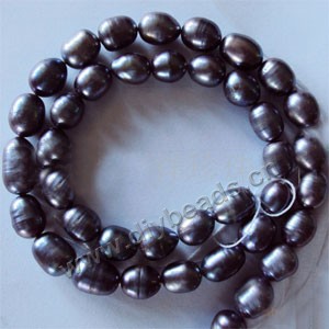 Pearl, cultured freshwater (dyed),blue peacock, 6-7mm rice. Sold per 14.8-inch(37cm) strand