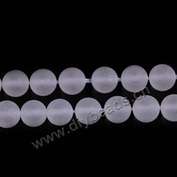 Bead,clear quartz crystal (natural), 10mm matte round. Sold per 16-inch strand