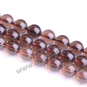 Bead, smoky quartz (heated/irradiated), 18mm round. Sold per 15-inch strand