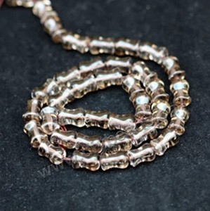 Bead, smoky quartz (heated/irradiated), 6x10mm bamboo. Sold per 14.8-inch strand.