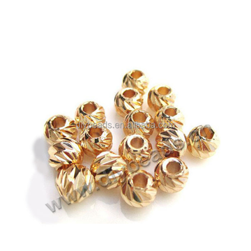 4mm 5mm Round Chinese 24K Gold Filled spacer beads for jewelry making