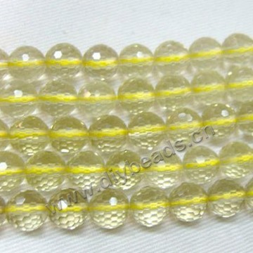 Bead, Citrine (Dyed), 10mm 128facted round, Sold per 15-inch strand