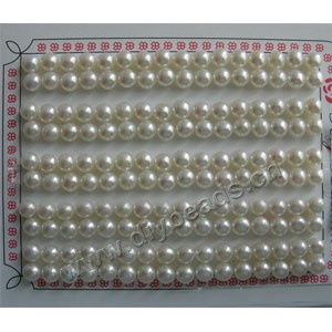 pearl, cultured freshwater ,white,5-5.5mm half-drilled button, AAA grade.Sold per pkg of 80 pairs