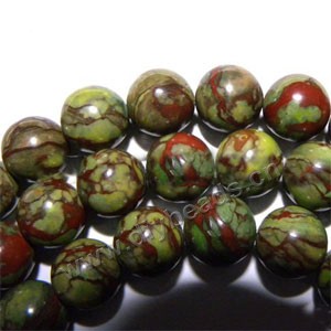 Bead, dragon blood jasper (dyed), 18mm round. Sold per 16-inch strand,factory price.