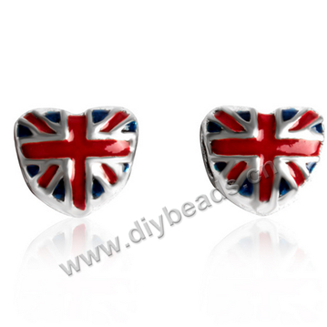 Bead,big-hole beads,alloy,enamel,11.38x10.11mm,Sold per pkg of 30pcs