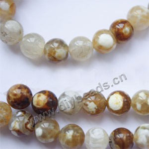 Bead, yellow agate (natural), 10mm round. Sold per 15-inch strand