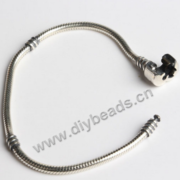 Chain,bracelet, 925 sterling silver snake bone chain ,17cm ,for big hole beads. Sold per 1 pieces.