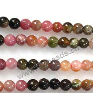 Bead, multi-tourmaline (natural), multicolored, 5.5mm round, Mohs hardness 7 to 7-1/2. Sold per 16-inch strand