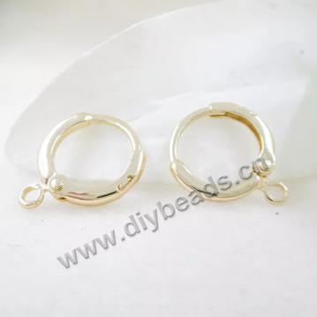 Cheap 24K Gold Filled Hooks Round Earring Hooks Earring Hanger Buckle Ring Accessories