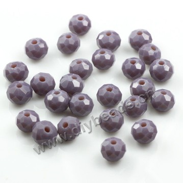 Bead, glass, purple, 6*8mm faceted rondelle, sold per pkg 5 strands-(72ps/strand).