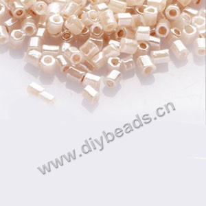 Bugle bead, seed beads, glass beads, silky luster,satin,#1(2x2mm) hex beads. Sold per pkg of 450 grams,approximately 30,000ps