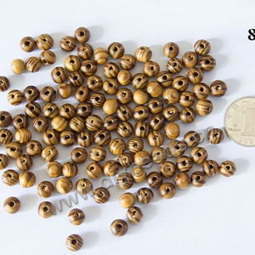 Beads,pine wood,brown color,8mm round. Sold per pkg of 1000ps