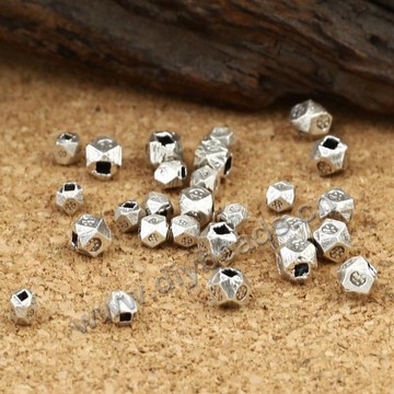Spacer beads, Thai Silver, silver color, 2mm, polygon beads. Sold per pkg of 100 beads.