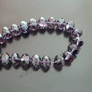 bead,glass,dark purple,8x10mm hand-faceted rondell,approximately 72ps/strand