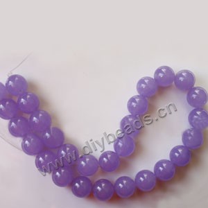 Bead, light purple "jade" (dyed), 14mm round. Sold per 15-inch strand