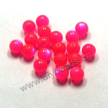 Bead, acrylic, cat's eye red, 10mm round. Sold per pkg of 100ps