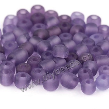 seed bead,glass,frosted purple,#11 round,sold per pkg of 450g