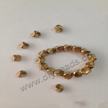 Bead,big-hole beads,twist brass bead ,4.5 mm, Sold per pkg of 100ps