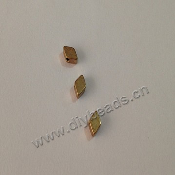 Bead,big-hole beads,brass bead ,diamond shape,4*6mm, Sold per pkg of 300ps