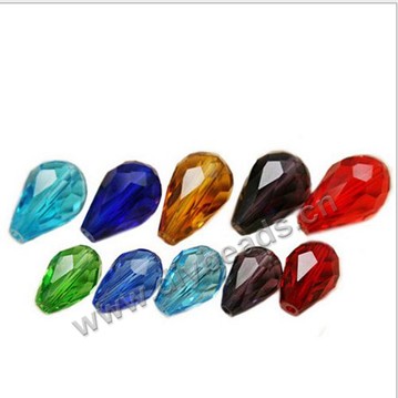 Bead, glass,mixed colors, 6x8mm faceted teardrop, diy beads,factory price. Sold per pkg of 10strands