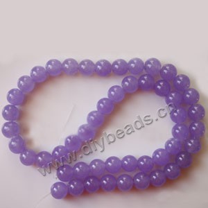 Bead, light purple "jade" (dyed), 8mm round. Sold per 15-inch strand