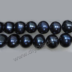 Pearl, cultured freshwater, black  (dyed), 9-10mm potato. Sold per 16-inch(40cm) strand.