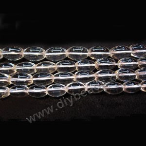 Bead,clear quartz crystal (natural), 8x12mm barrel. Sold per 16-inch strand