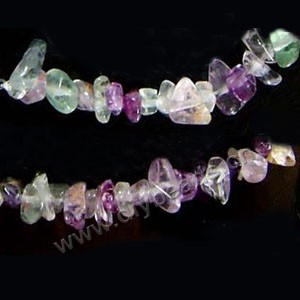 Bead, rainbow fluorite (natural), extra-large chip. Sold per 35-inch strand.